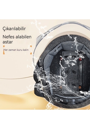 Eternal Luck 3c Sertifikalı Ayarlanabilir Çocuk Kaskı - Bej Açık Yeşil