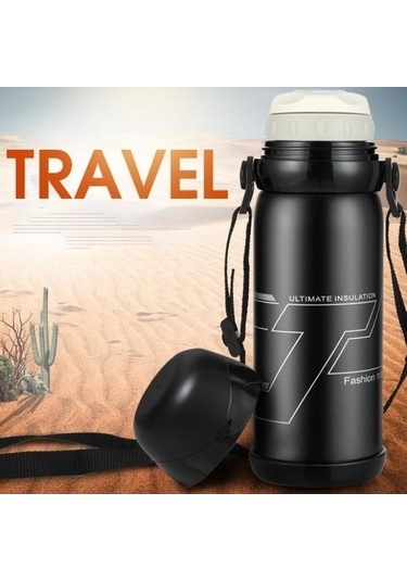 Fastbuy 800ml Mavi Paslanmaz Çelik Termos, Spor Su Şişesi, Kahve-çay Sıcaklık Ayarı, Süt İçme Kasesi, Kapasiteli Mavi, Ipx4 Mavi