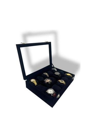 Richbo x 15'li Saat Kutusu Süet Siyah