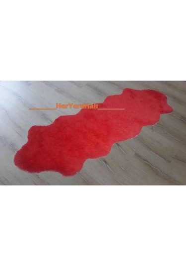 Yamalı Home Tavşan Tüyü Kırmızı Post Halı 60 x 200 Cm