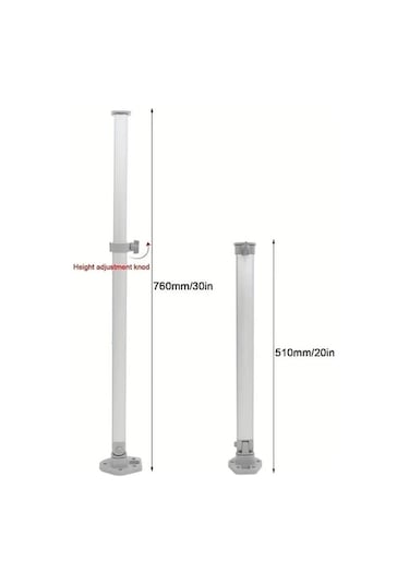 Trendooze Karavan Masa Ayağı Alüminyum Ayarlanabilir Tezgah Desteği 1 Adet Gaojunshop01