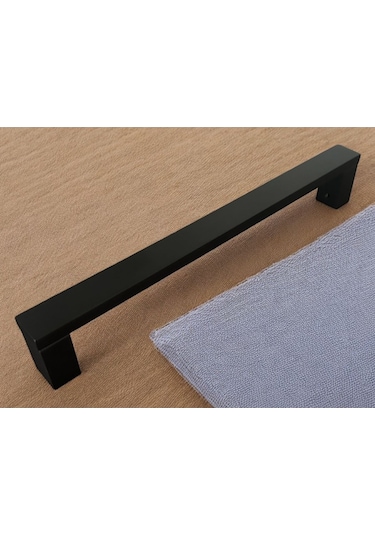 Şile Mat Siyah Ap229 Çekme Kapı Kolu Sürgülü Çekme Kol 40 Cm 1 Adet
