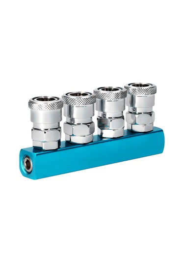 Youtek Sml-4 Hava Manifoldı: 4 Yollu Hızlı Bağlantılı Hava Dağıtıcı, 1/4" Pt Dişli, Kompresör Ve Pompa Uyumlu