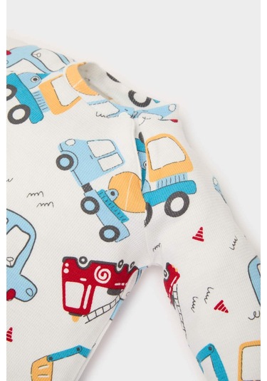 DeFacto Erkek Bebek Yenidoğan Araç Baskılı Uzun Kollu Waffle Tulum E2395A525SPER105 Ekru DeFacto Erkek Bebek Yenidoğan Araç Baskılı Uzun Kollu Waffle Tulum E2395A525SPER105 Ekru