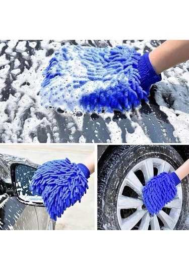 Zhltools Oto Yıkama Eldiveni Jant Torpido Mikrofiber Temizlik Eldiveni
