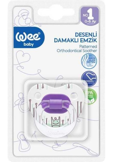 Wee Baby Silikon Damaklı Emzik No:1 833 0-6 Ay Mavi