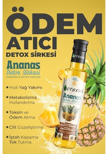 Detoxum Îlk Haftada Hafifle Zayıflamak Ananas Sirke Doğal Fermantasyon Pineapple Vinegar Detox Sirkesi
