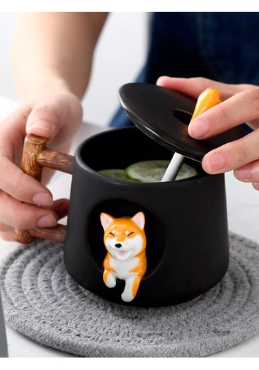 Todrink Büyük Sevimli Çay Ve Kahve Kupası 350ml 222125809 Siyah