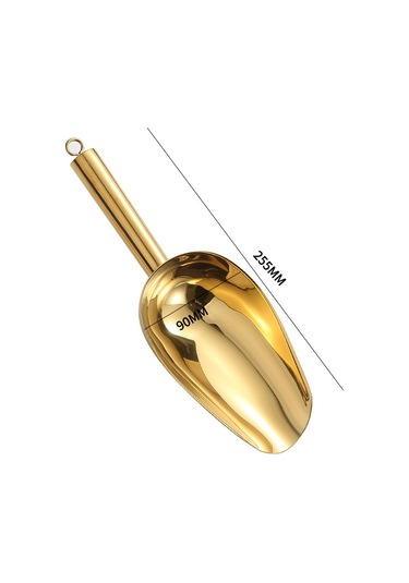 Dianziye Stok Gıda Kova: Kalın Paslanmaz Çelik Buz/sakız/çay/un/seker Kovalama Aleti, Düz Tabanlı, Süpermarket Uyumlu, 4 Numara Altın