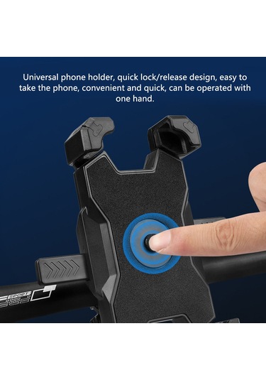 Vkemall Motosiklet Bisiklet Elektronik Araç Telefon Tutucu, 360 Döner, Çarpıtkor, Hızlı Kilitleme, Kol Kolu Montajlı Sarı