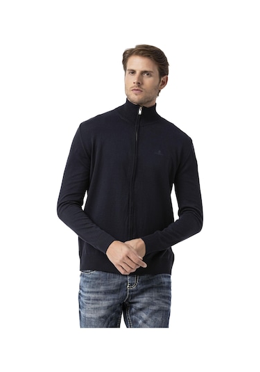 Cp282 Ultimate Zip Luxe Knit Men Sweater Navyblue