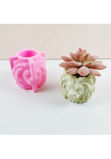 Ulzyvf Silikon Silikon Silikon Reçine Mum Kalıp Kalıp Kalıp Ev Dekorasyonu Çimento Beton Başlı Aslan Aslan Aslan Alçı 3d Uq