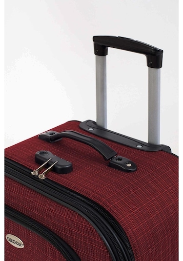 Gedox Büyük Ve Orta Boy Valiz Seti 4 Teker Kumaş Valiz Bordo 1081