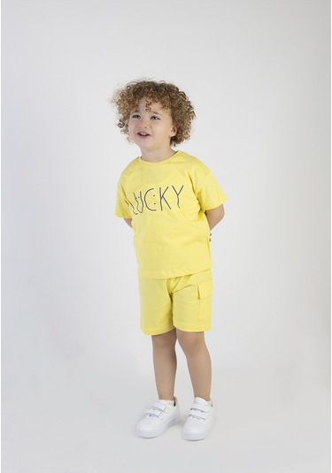 Erkek Çocuk Lucky Baskılı Kısa Kollu Şortlu Alt Üst Takım 001
