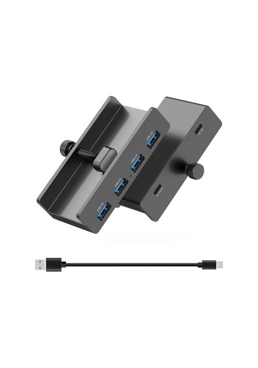 Sones Hcl-4a-pro Alüminyum Alaşımlı 4 Portlu Usb3.0 Kelepçe Hub'ı Siyah