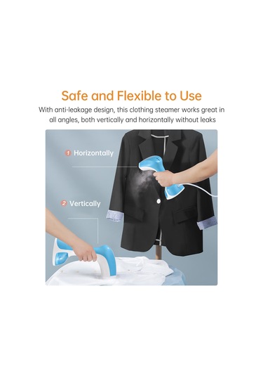 Xindoker Ev İçi Elden Tutulan Buharlı Ütü - Taşınabilir 1100w Buhar Makinesi 120ml Su Tankı Mavi 220v Avrupa Standartı