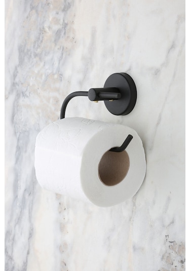 Multistore Siyah Açık Tuvalet Kağıtlığı Wc Kağıtlık Tuvalet Kağıdı Askısı Siyah