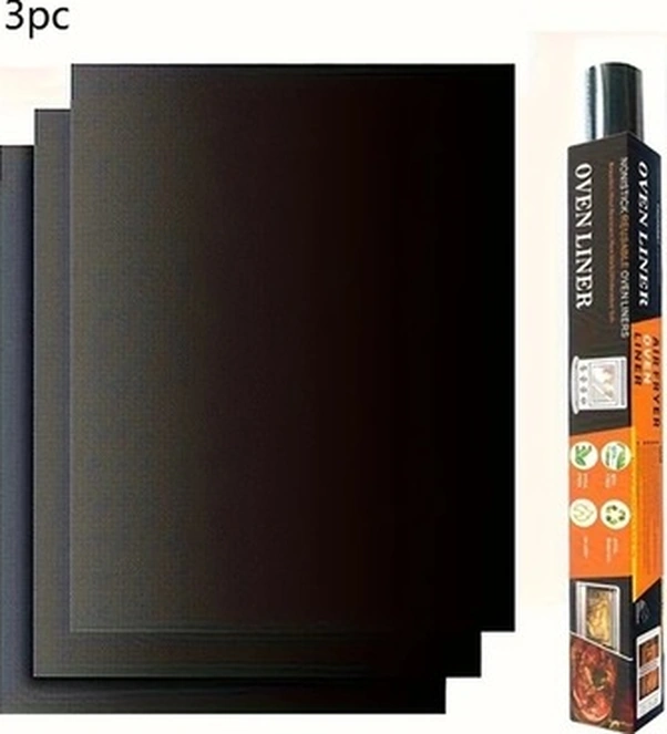 Trendooze Güneşli022 3 Adet Yapışmaz Izgara Altlığı Bbq Fırın Mikrodalga Dayanıklı 33x40cm