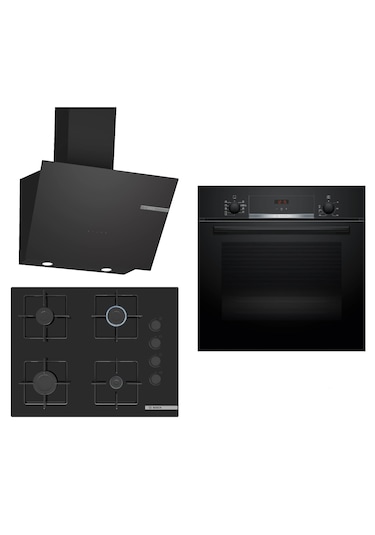 Bosch HBF534EB3T -POP7C6P30O-DWK66PJ60T Siyah 3lü Ankastre Set 295