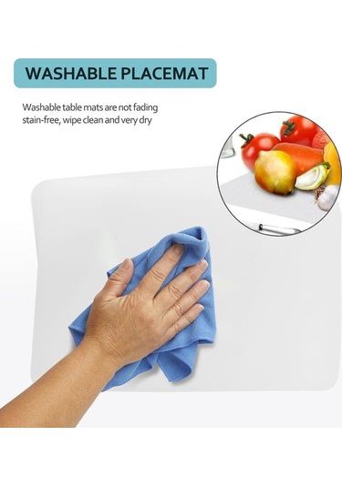 Ulzyvf Yıkanabilir Şeffaf Mutfak Amerikan Seti 8 Adet Jc Şeffaf