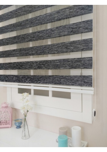 Venassa Antrasit Bambu Zebra Stor Güneşlik Perde