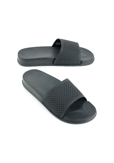 Gezer Kadın Yazlık Eva Islak Zemine Uygun Ev Bahçe Banyo Havuz Terlik Siyah