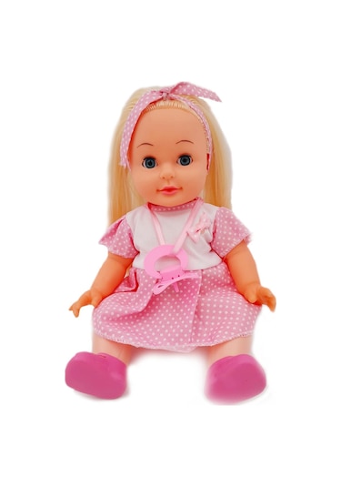 Altını Islatan Masal Anlatan Biberon ve Emzikli 32 CM Roza Bebek