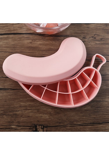 Kosona 2 Adet Silikon Buzluk Kalıbı, 16 Delikli Kapaçklı, Muz Şekilli, Çikolata/süt Buzları Yapmak İçin, Pembe Çok Renkli