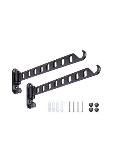 Vkemall "2'li Set Katlanır Çamaşır Askısı - Kompakt Ve Dayanıklı Alüminyum" Siyah