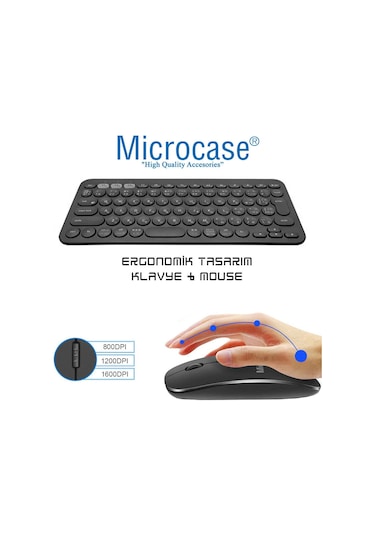 Philips Uyumlu M9 - M9 Pro için Bluetooth Klavye + Mouse + Stand AL8106