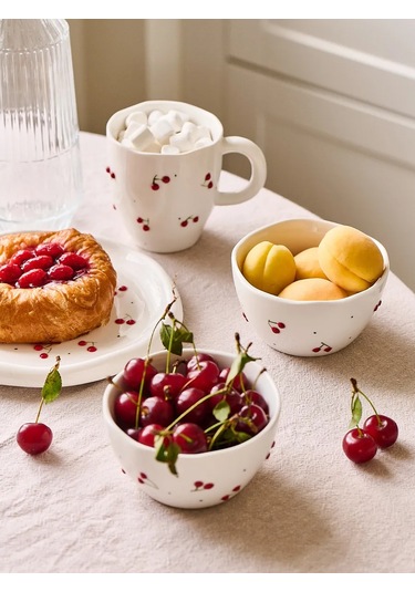 Roomi Kanel Desenli Seramik Düz Tabak 20,5 Cm 471442055 Beyaz