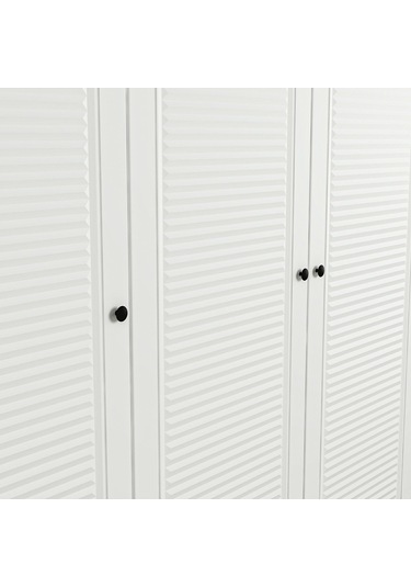 Minar Kale 4 Mebran Panjur Kapaklı 2 Çekmeceli Dolap Beyaz/beyaz 190cm Beyaz