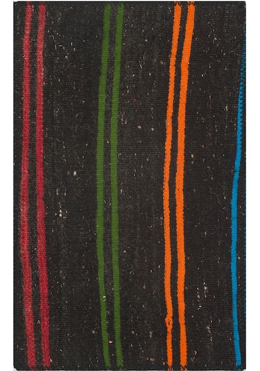 Turuncu Yeşil Rengi El Dokuma Kilim Paspas