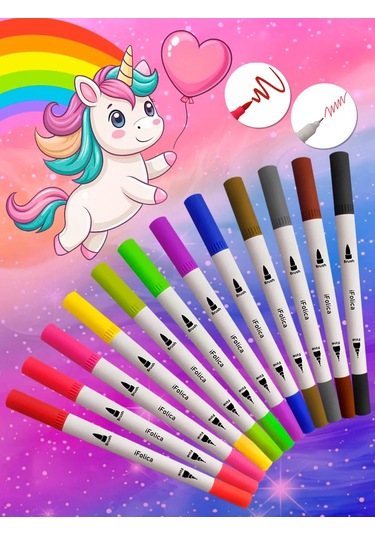 Ajfolika Çift Taraflı İşaretleyici Seti. 12 Renk. 250305284