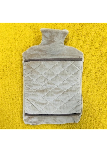 Willowhaven Kahverengi 2000ml Sıcak Su Torbası Kalın Puşet Kılıflı Karın Isıtıcı El Isıtıcı Kahverengi