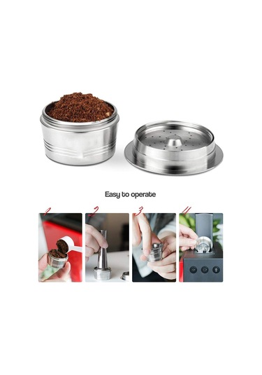 Kahve Kapsülleri Yeniden Doldurulabilir Podlar Yeniden Doldurulabilir Kahve Kapsülleri Paslanmaz Çelik Kaşık Fırçalı K-fee Espresso Makineleri İçin
