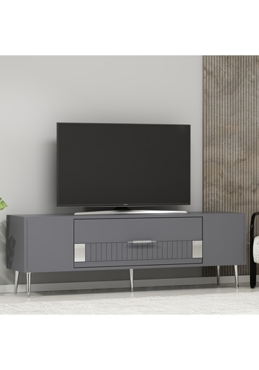 Pencap Tv Sehpası Tv Ünitesi 150 Cm Antrasit Gümüş
