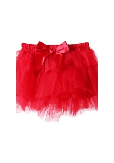 Kız Çocuk Kat Kat Tüllü Tütü Etek-14368 Kırmızı