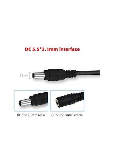 Speeduf Dc Adaptör Uzatma Kablosu 2 Metre 5.5mm X 2.1 Mm Dişi Erk