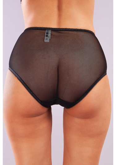 Golshan Gaspara Control Slip, Kadın Güpürlü Tül Siyah Renk Yüksek Bel Külot Çok Renkli