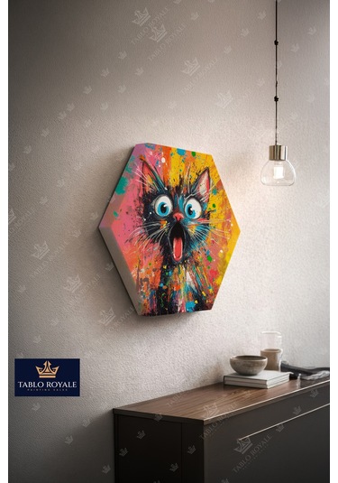 Şaşkın Kedi Kanvas Tablo-salon Tablo