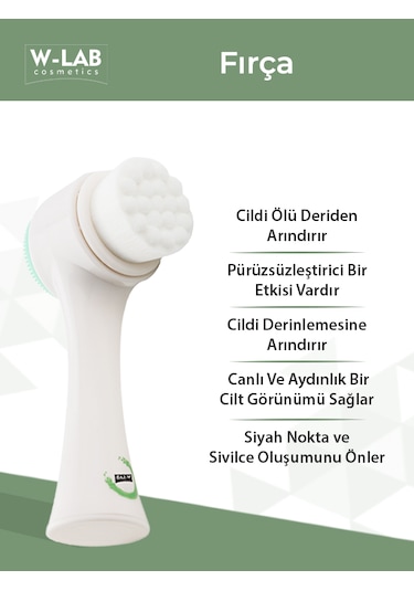 W-Lab Cosmetics Yüz Temizleme Fırçası Beyaz
