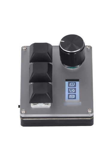 Wezone Kablolu Özel Klavye: 3 Tuş + Dönüştürücü, 0.96 İnç Lcd Renkli Ekran, Rgb Işık Efekti, Akrilik Malzeme, 3 Senaryo Modu