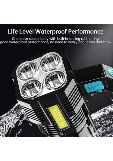 5w Usb Şarjlı El Feneri Çok renkli