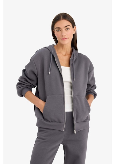 Defacto Relax Fit Kapüşonlu Sweatshirt C1809ax26spar191 Antrasit-ar191