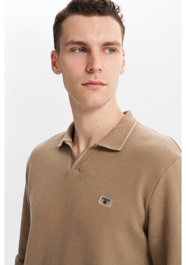 Arma Erkek Regular Fit Polo Yaka Sweatshirt Karbon Fırçalı Selanik, %65 Pamuk %35 Polyester, Düğmesiz Basic K30554698602 Füme - Gri Arma Erkek Regular Fit Polo Yaka Sweatshirt Karbon Fırçalı Selanik, %65 Pamuk %35 Polyester, Düğmesiz Basic K30554698602 Füme - Gri