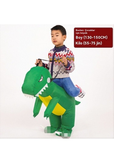 Unicomlifeerp Dinoşarj Kıyafetleri Çocuk Ve Yetişkin Aile Spor Etkinliği Kukla Yürüyüş Kostümleri Cadılar Bayramı Çocuk Gösteri Kostümleri Yeşil 8-13