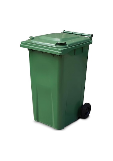 Yeşil Plastik Çöp Konteyneri 240 Litre Konteyner - A+ Isıya Karşı