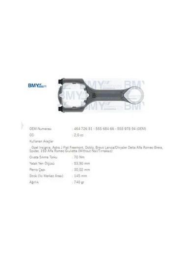 Piston Kolu Astra J-insignia-doblo 2.0dtj A20dtj/z20dtj