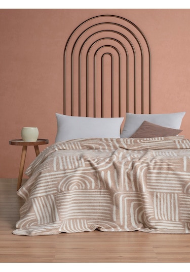 Pamela Çift Kişilik Battaniye 200x220 Cm Açık Bej